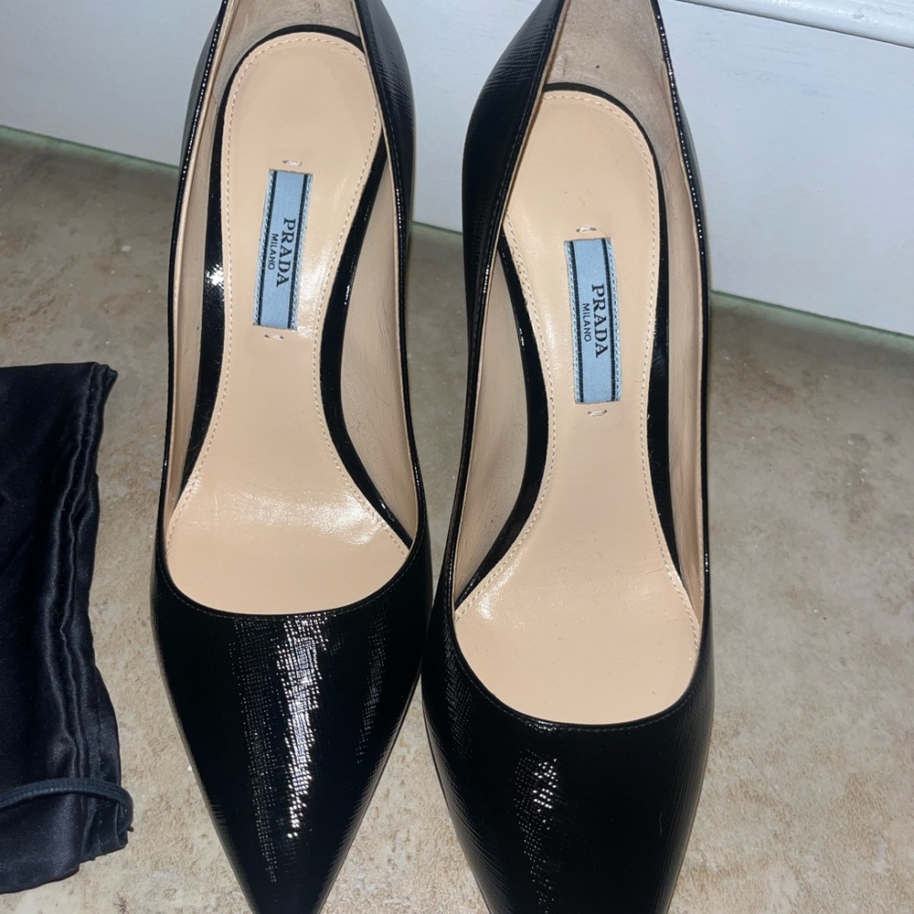 Prada Glossy Black Women's Heels - Picture 3 of 8
